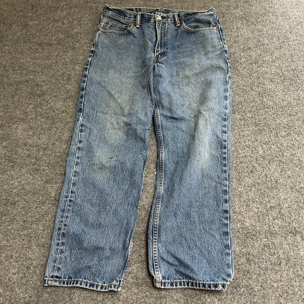 Levis Jeans Mens Size 34 Blue Straight Leg Denim Casual Classic Fit 85195